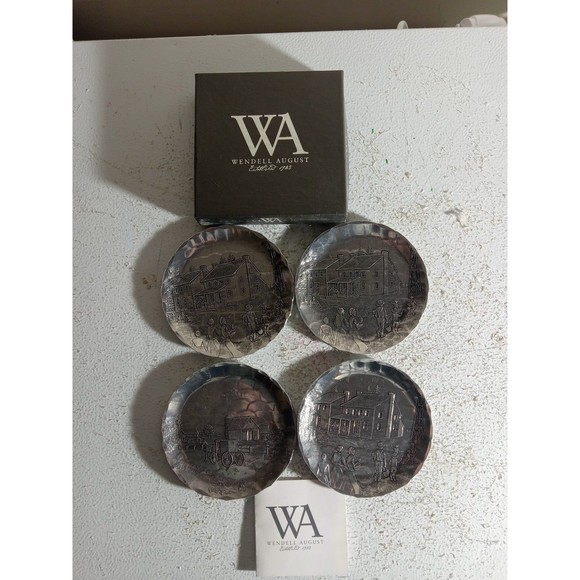 Wendell August Forged Amish Farm Aluminum Decorative Trinket Dish Set Of 4